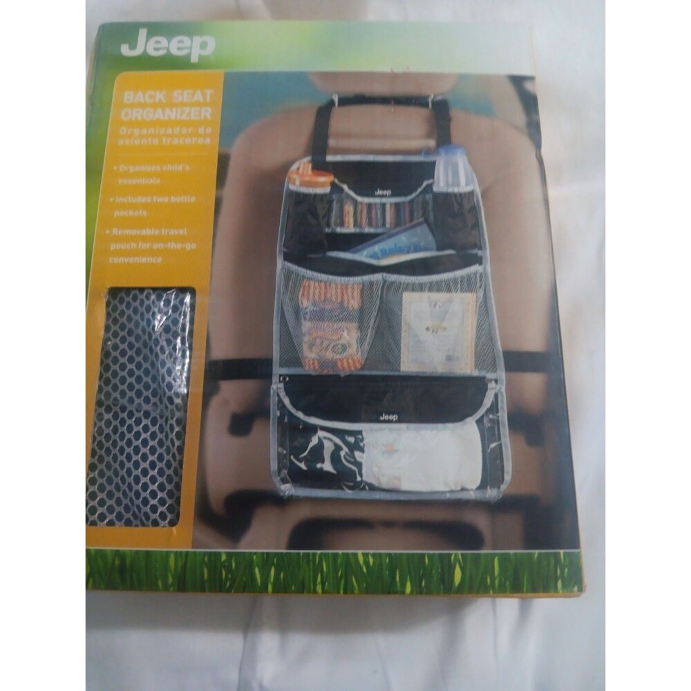 New in box Jeep Backseat Organizer Removeable  Pouch, bottle pockets
